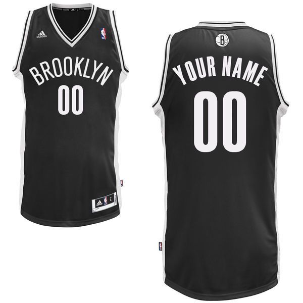 Men Adidas Brooklyn Nets Custom Swingman Road Black NBA Jersey->customized nba jersey->Custom Jersey